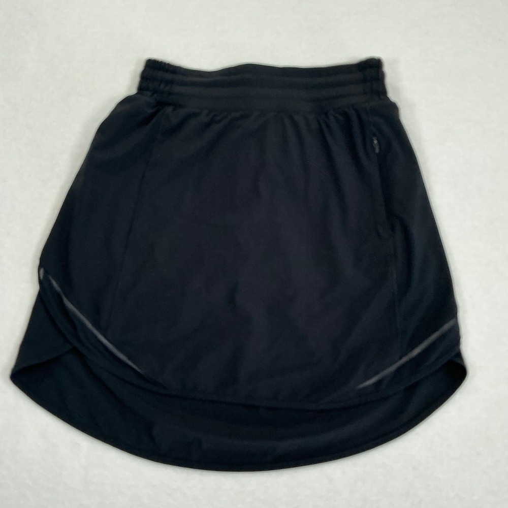 Lululemon Pace Rival Skirt Tall Black Athletic Skort Size 2 LW8ADGT